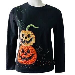 Cresions Halloween Pumpkins Long Sleeve Top Size L